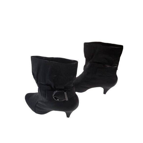 Steve Madden P Ava Ankle Boots Women Sz 8.5 Black Leather Mid Winter Workwear - Picture 2 of 7